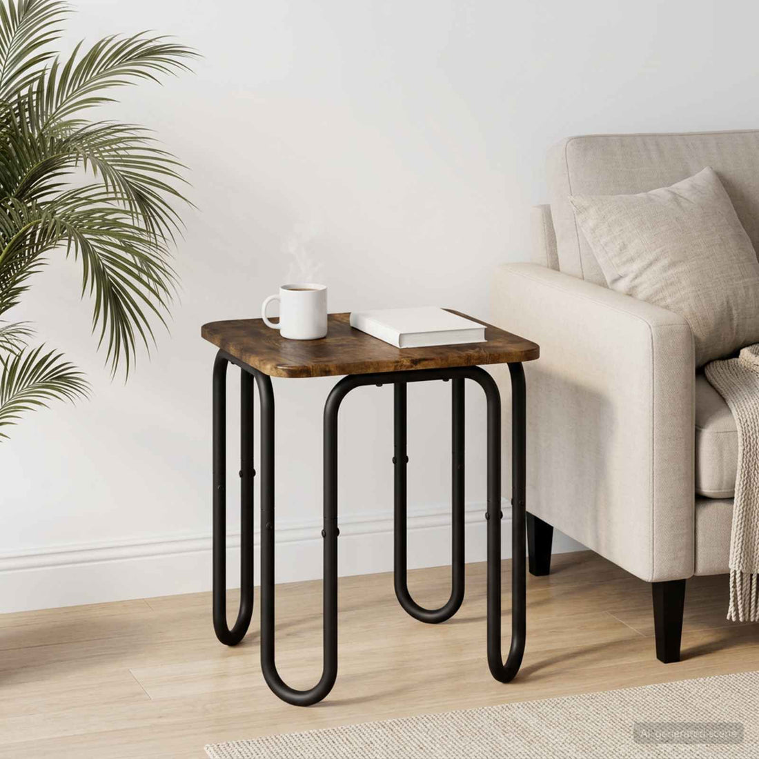 vidaXL Mesa de centro Roble Ahumado 40 x 40 x 45 cm