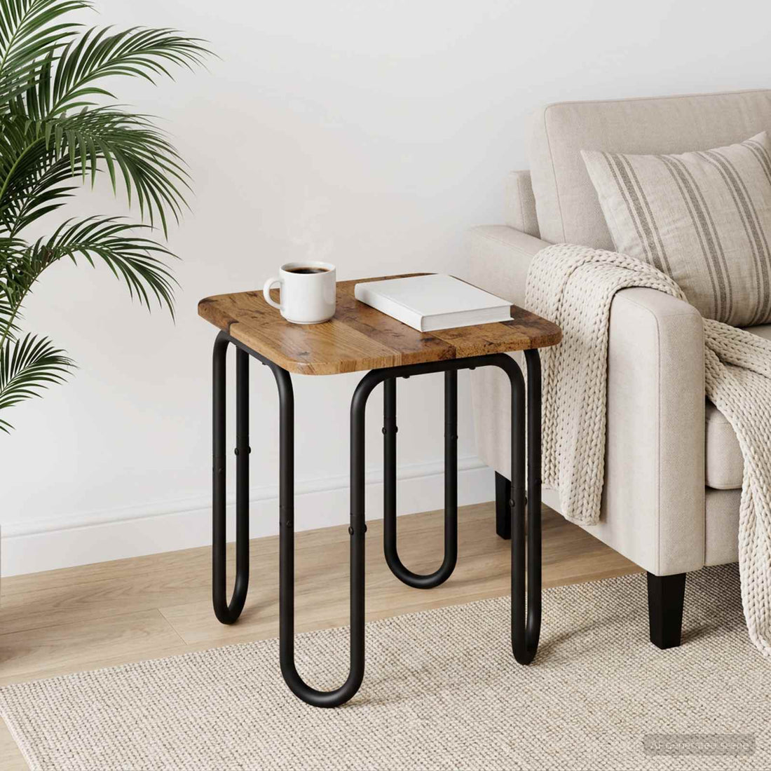 vidaXL Mesa de centro Madera envejecida 40 x 40 x 45 cm