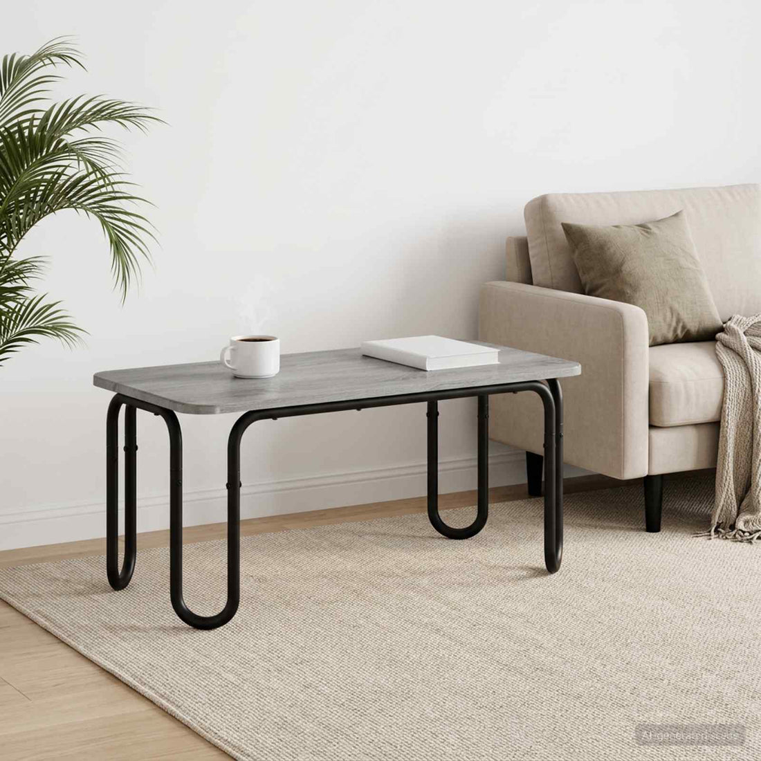 vidaXL Mesa de centro Sonoma gris 79,5 x 40 x 36 cm