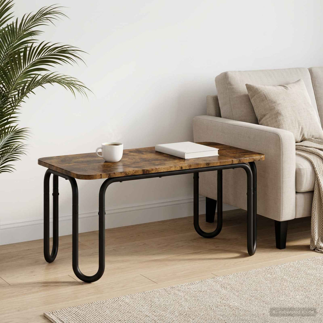 vidaXL Mesa de centro Roble Ahumado 100 x 50 x 45 cm