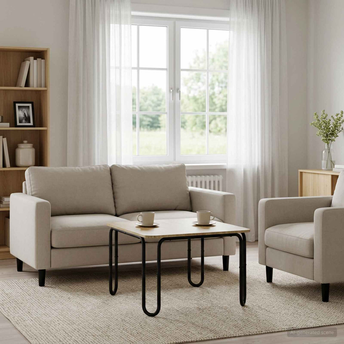 vidaXL Mesa de centro Roble Sonoma 79,5 x 79,5 x 45 cm