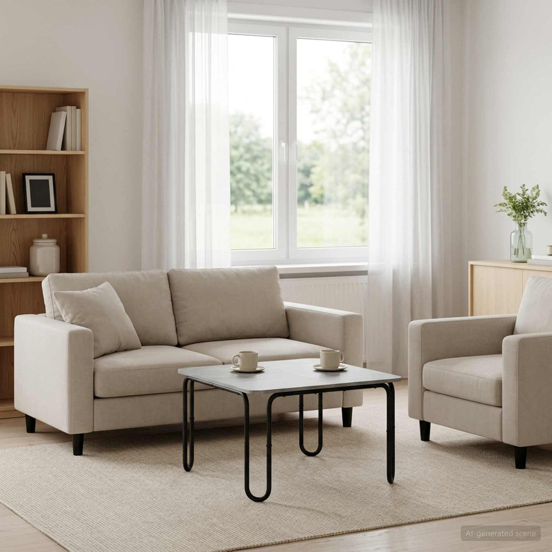 vidaXL Mesa de centro Gris Hormigón 79,5 x 79,5 x 45 cm