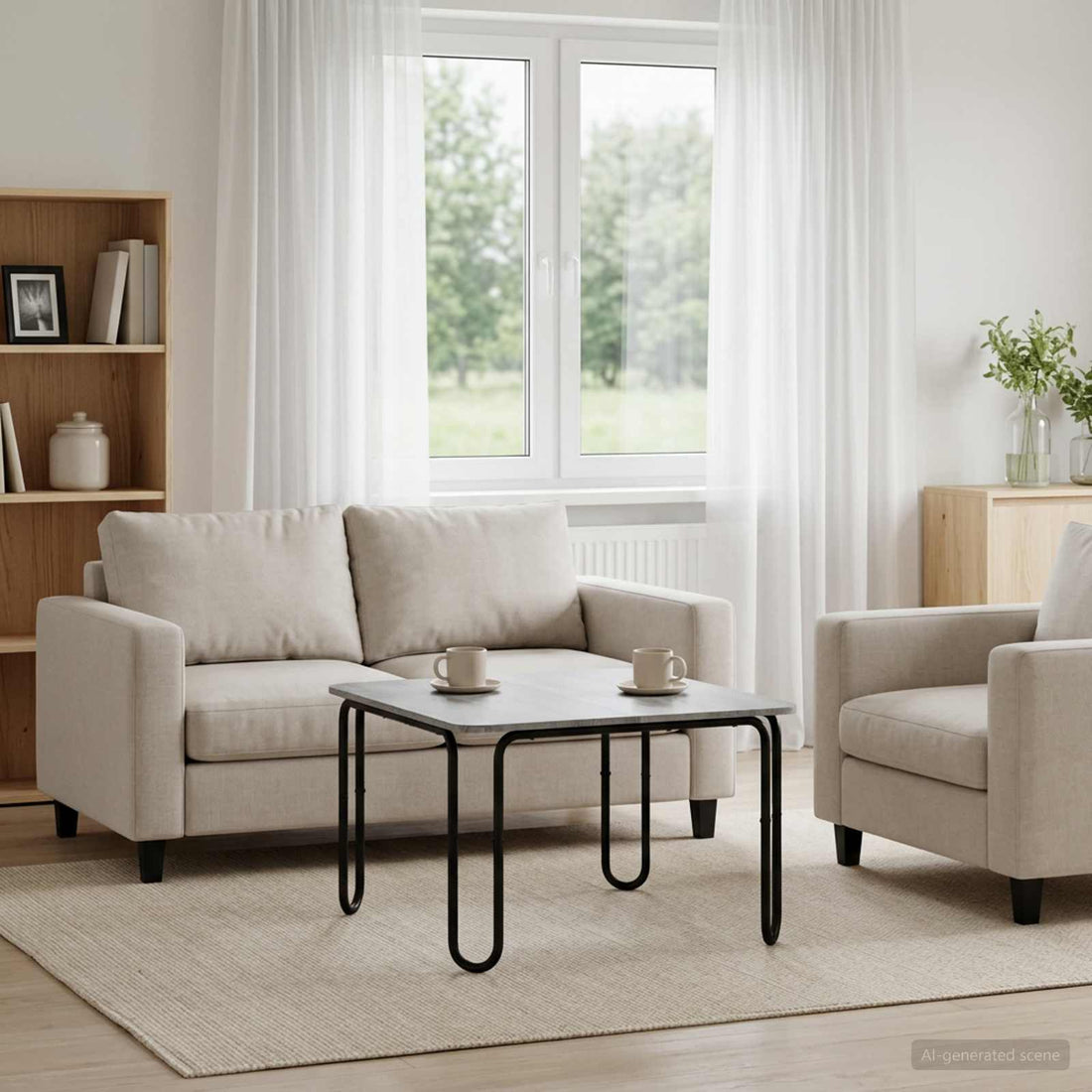 vidaXL Mesa de centro Sonoma gris 79,5 x 79,5 x 45 cm