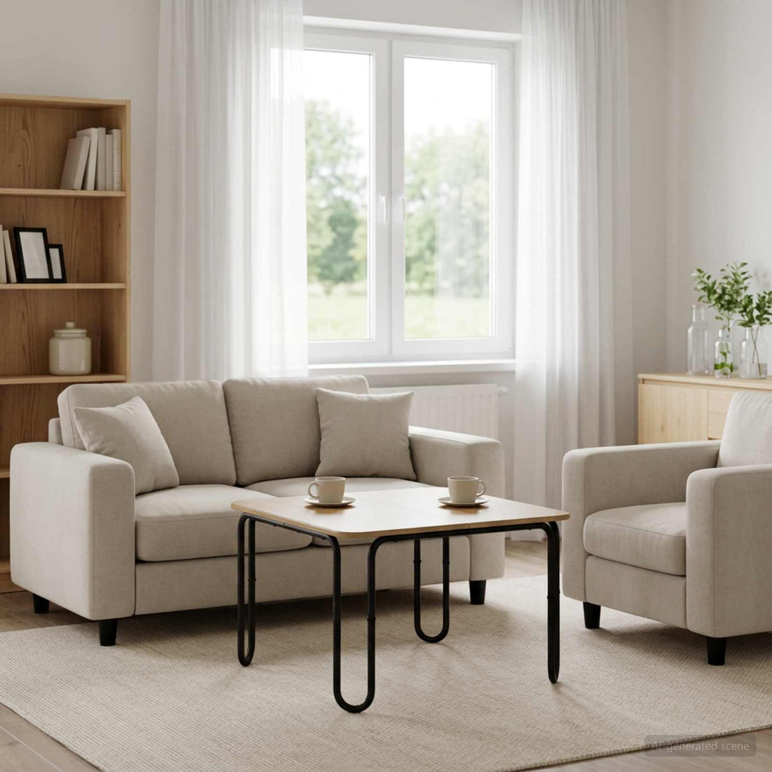 vidaXL Mesa de centro Roble artisan 100 x 100 x 45 cm