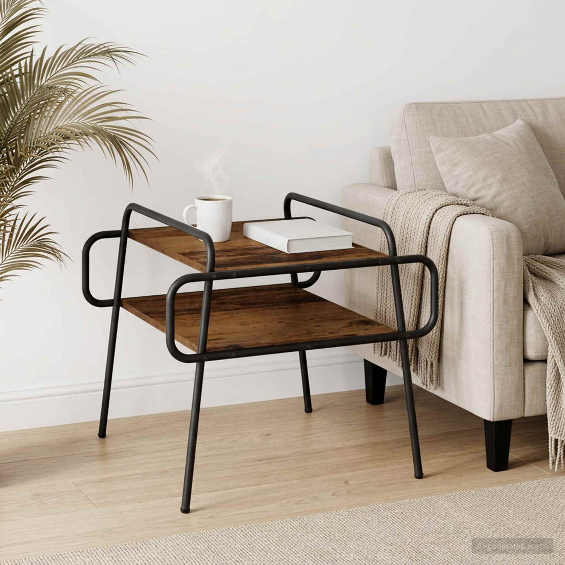 vidaXL Mesa de centro Madera envejecida 50 x 50 x 51 cm