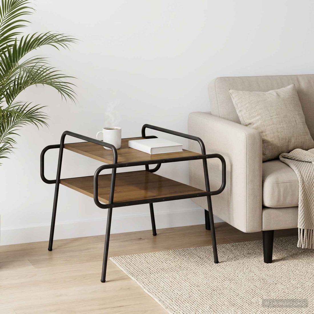 vidaXL Mesa de centro Roble artisan 50 x 50 x 51 cm