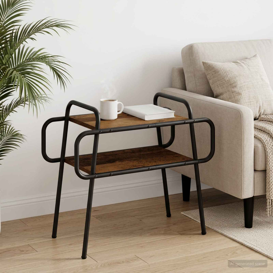 vidaXL Mesa de centro Madera envejecida 60 x 30 x 51 cm