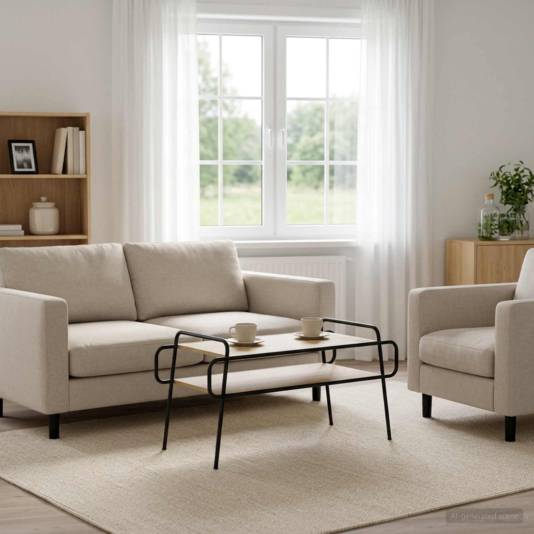 vidaXL Mesa de centro Roble Sonoma 100 x 50 x 51 cm