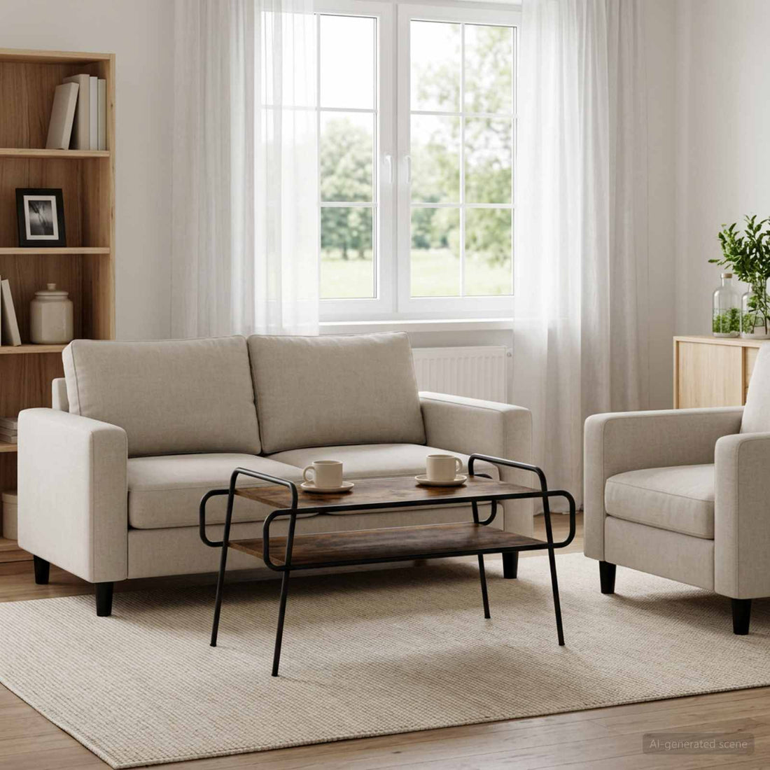 vidaXL Mesa de centro Roble Ahumado 100 x 50 x 51 cm