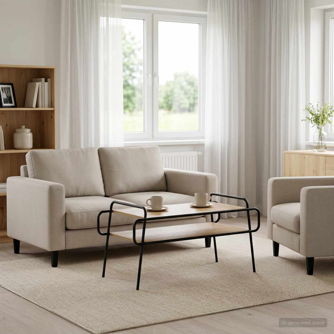 vidaXL Mesa de centro Roble artisan 100 x 50 x 51 cm