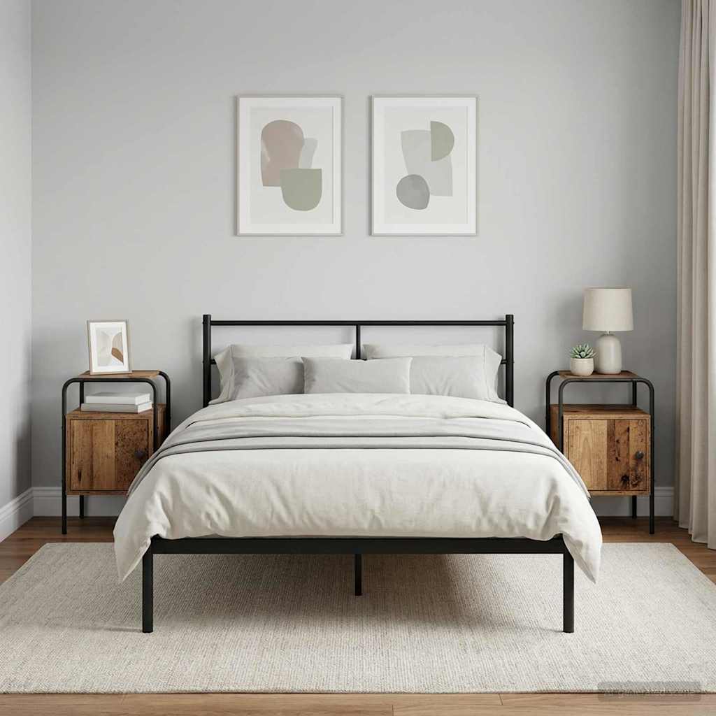 vidaXL Mesa de noche 2 uds. Madera envejecida 35 x 36,5 x 56 cm
