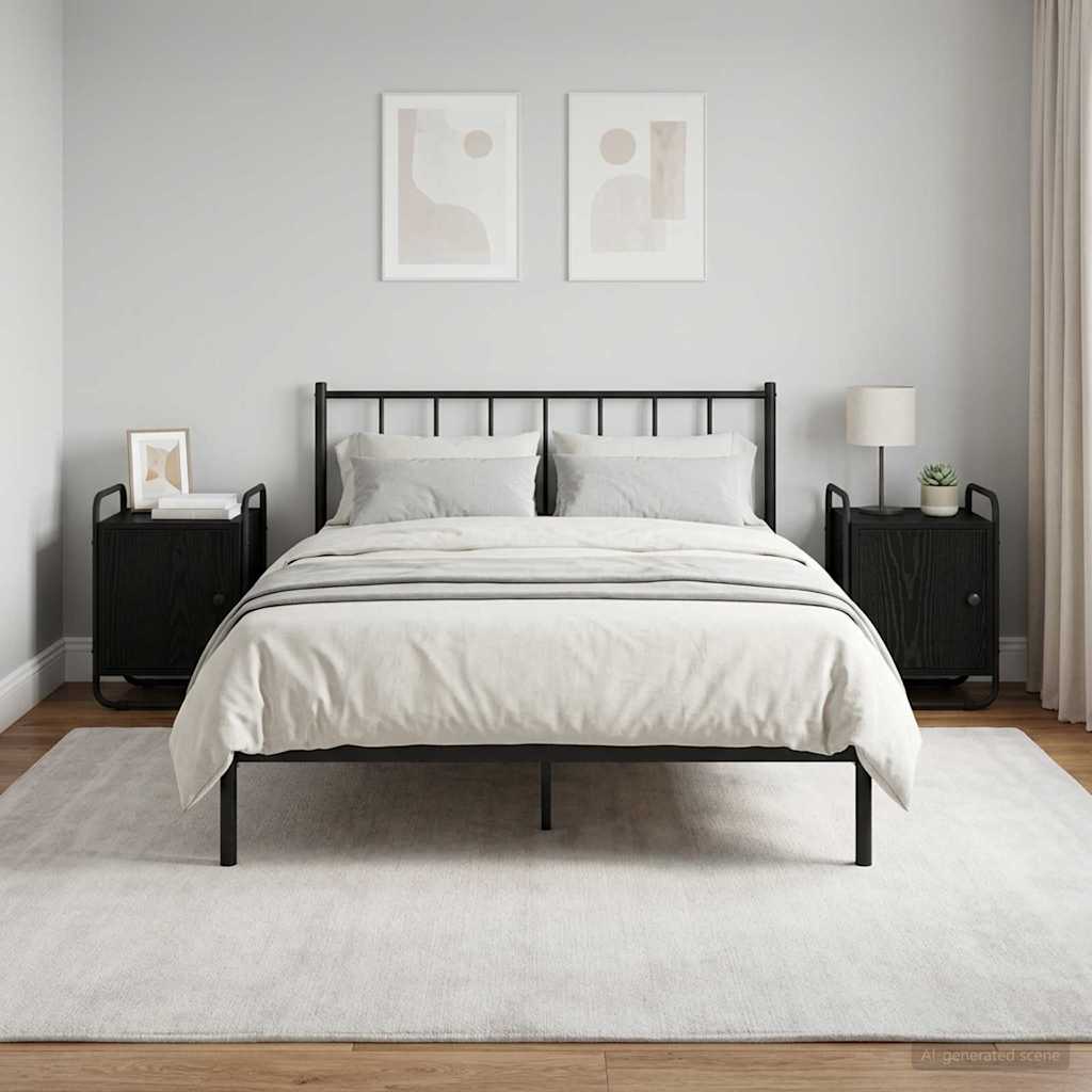 vidaXL Mesa de noche 2 uds. Roble Negro Madera de ingeniería