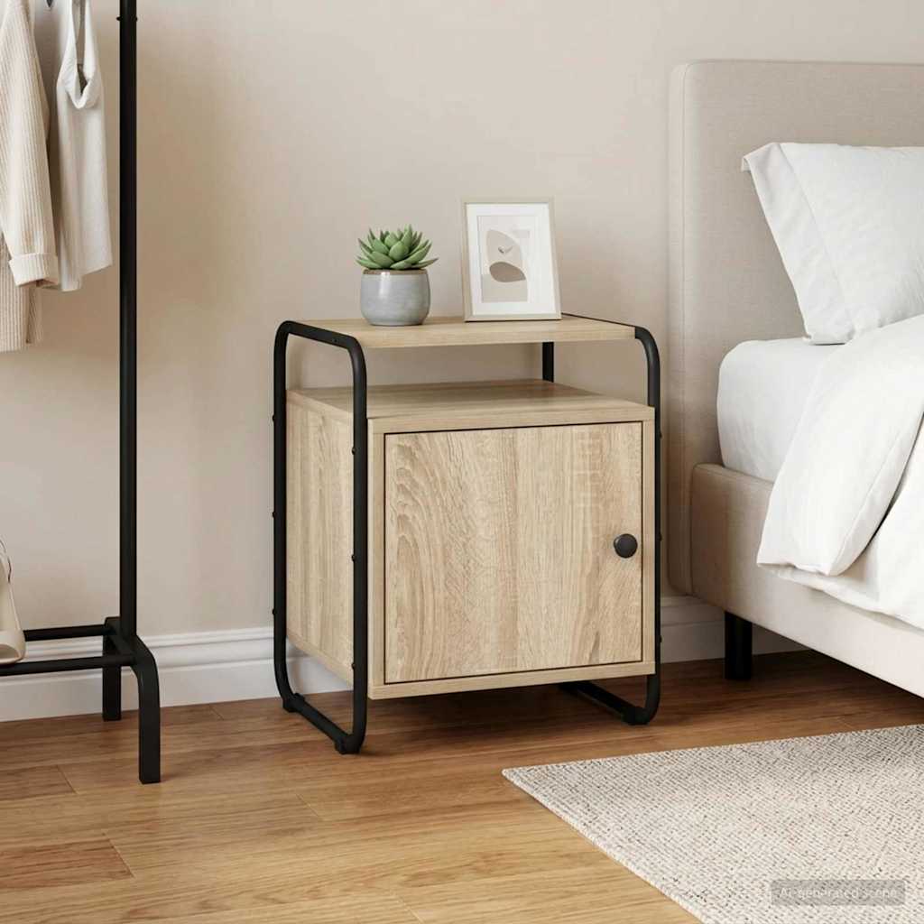 vidaXL Mesa de noche Roble Sonoma Madera de ingeniería