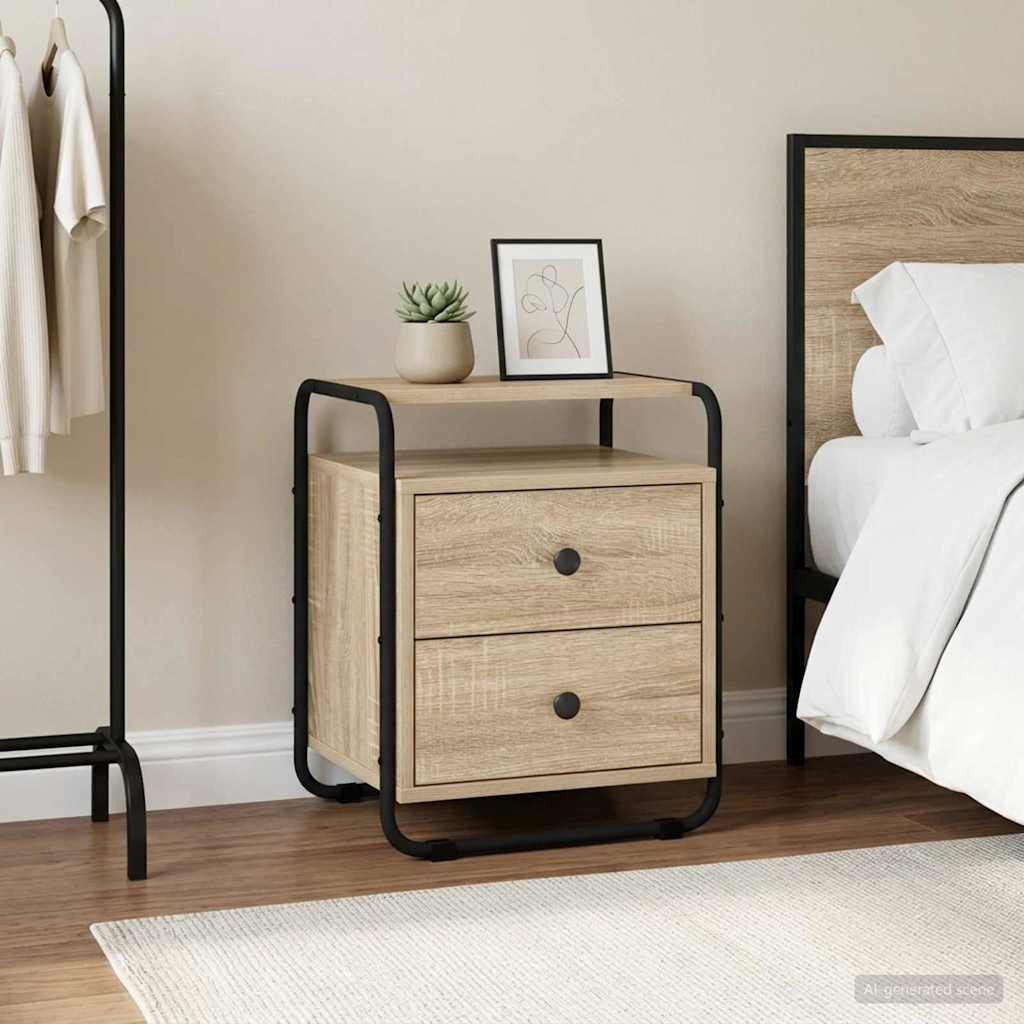 vidaXL Mesa de noche Roble Sonoma Madera de ingeniería