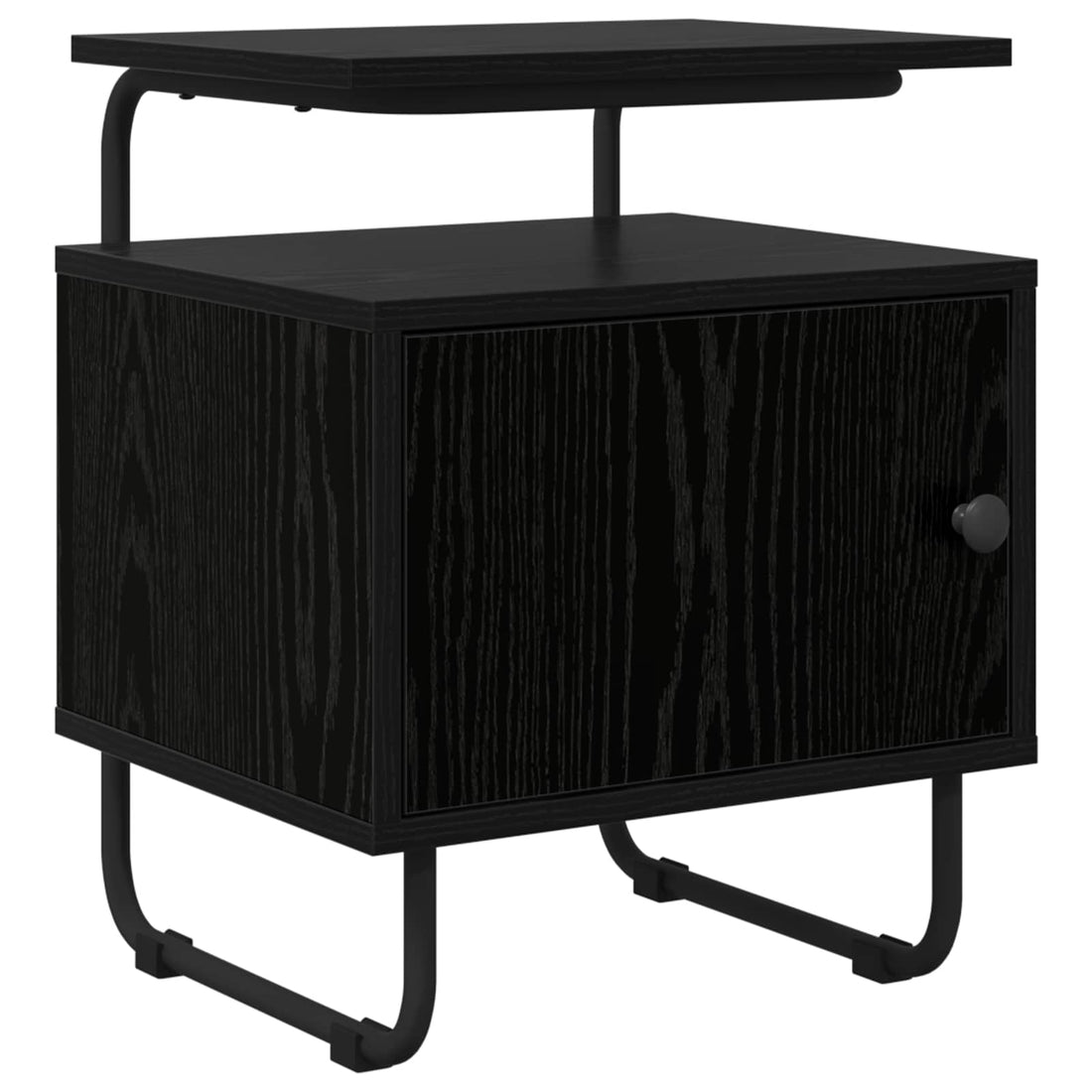 vidaXL Mesa de noche Roble Negro Madera de ingeniería