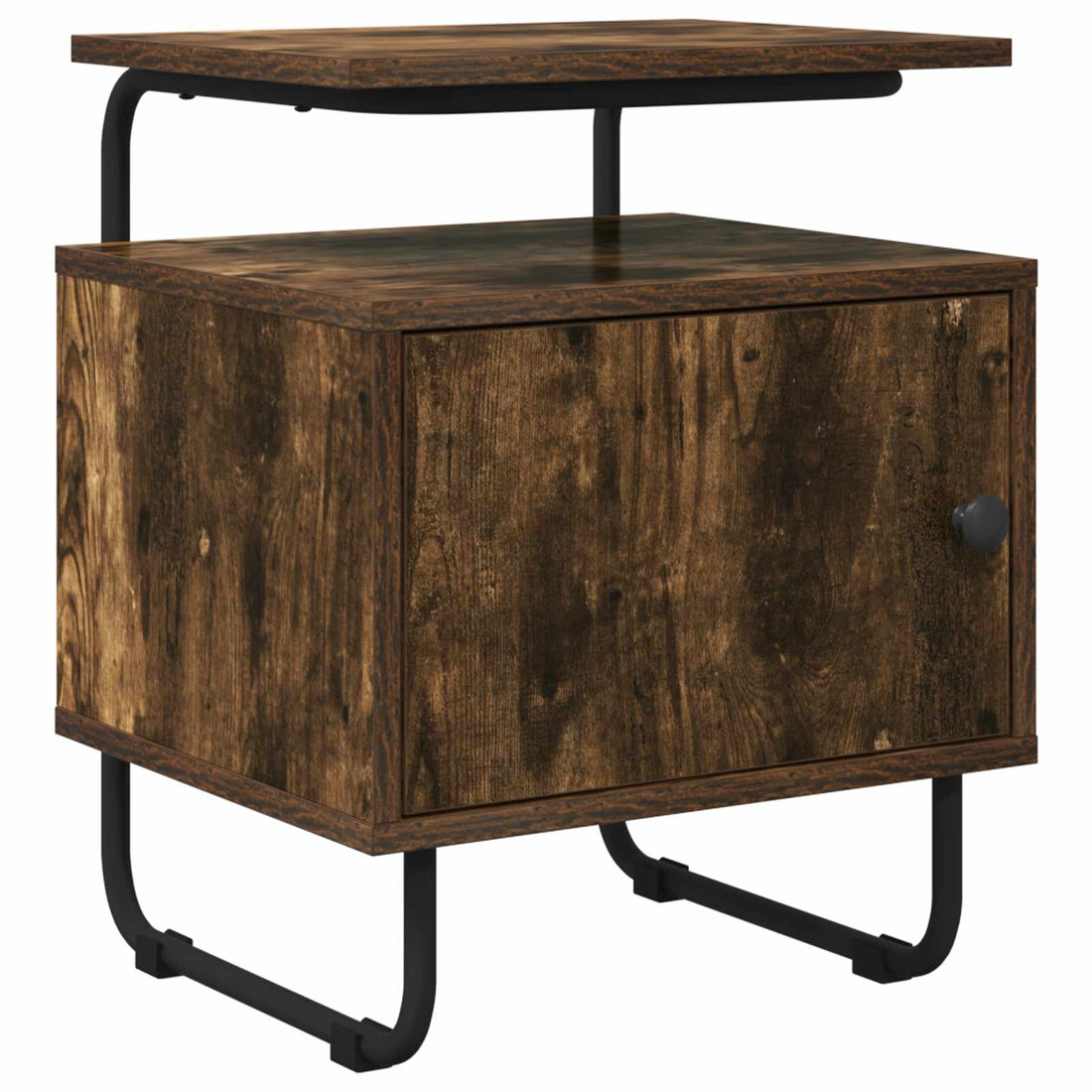 vidaXL Mesa de noche Roble Ahumado Madera de ingeniería