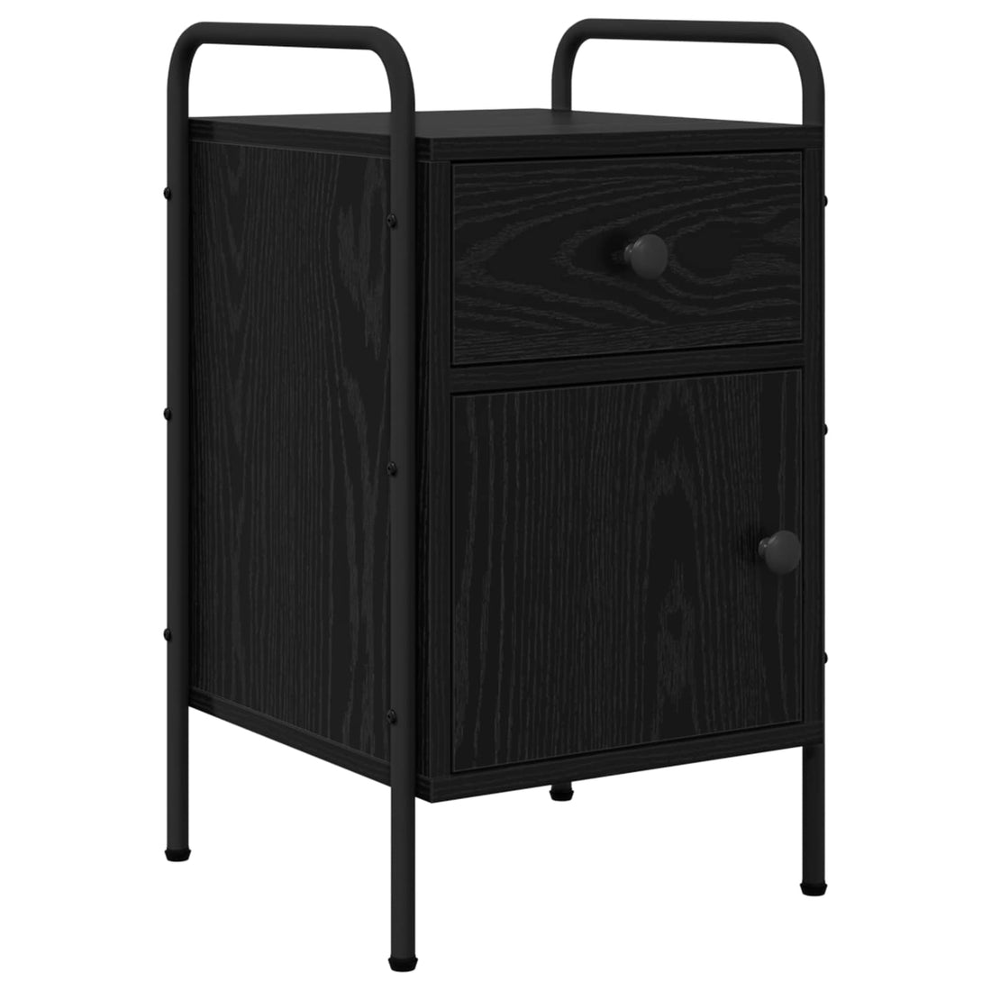 vidaXL Mesa de noche Roble Negro 35 x 36,5 x 61 cm