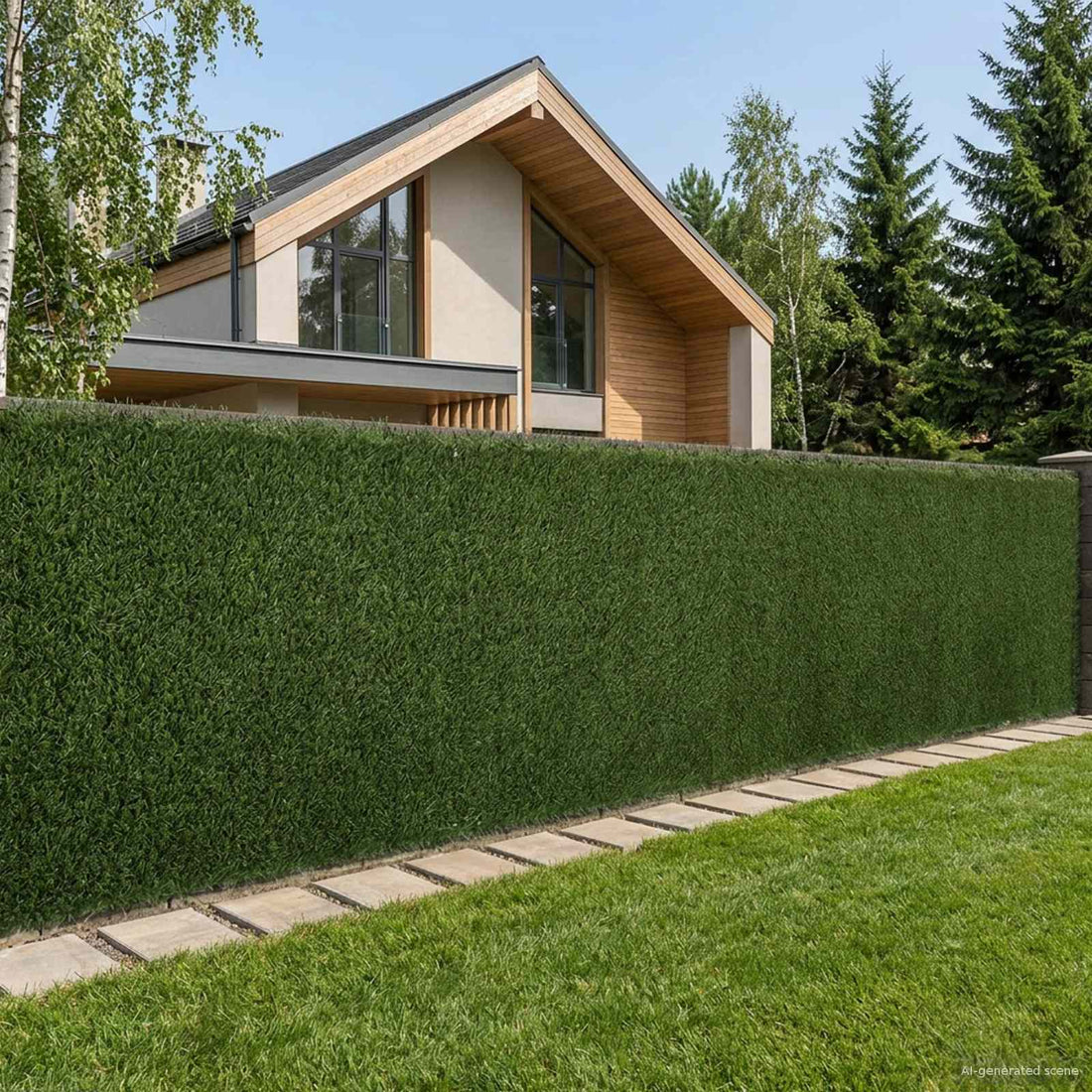 vidaXL Cerca Artificial Verde claro 1 x 5 m PVC y Acero