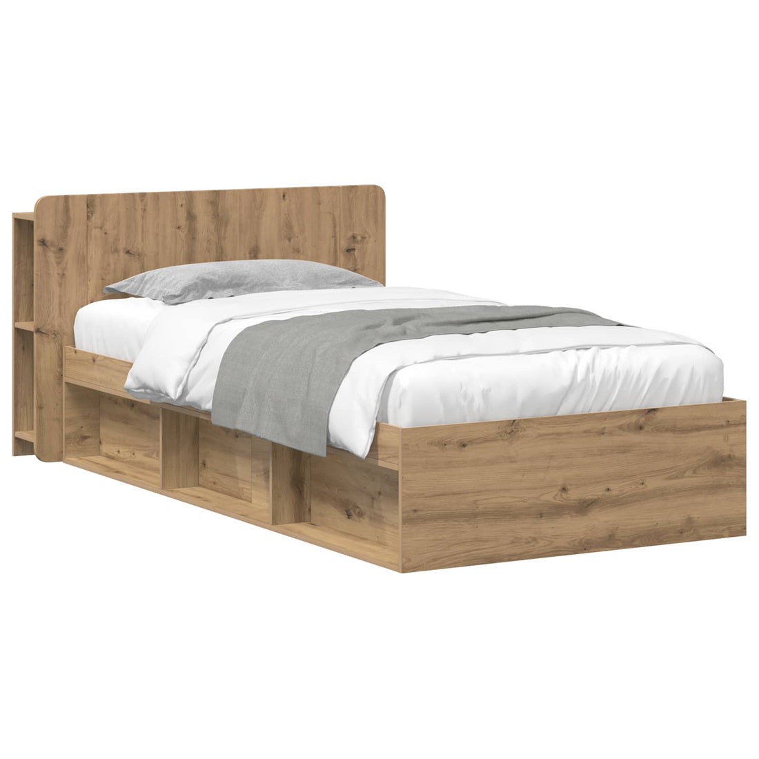 vidaXL Estructura de cama con almacenamiento Roble artisan 80 x 200 cm