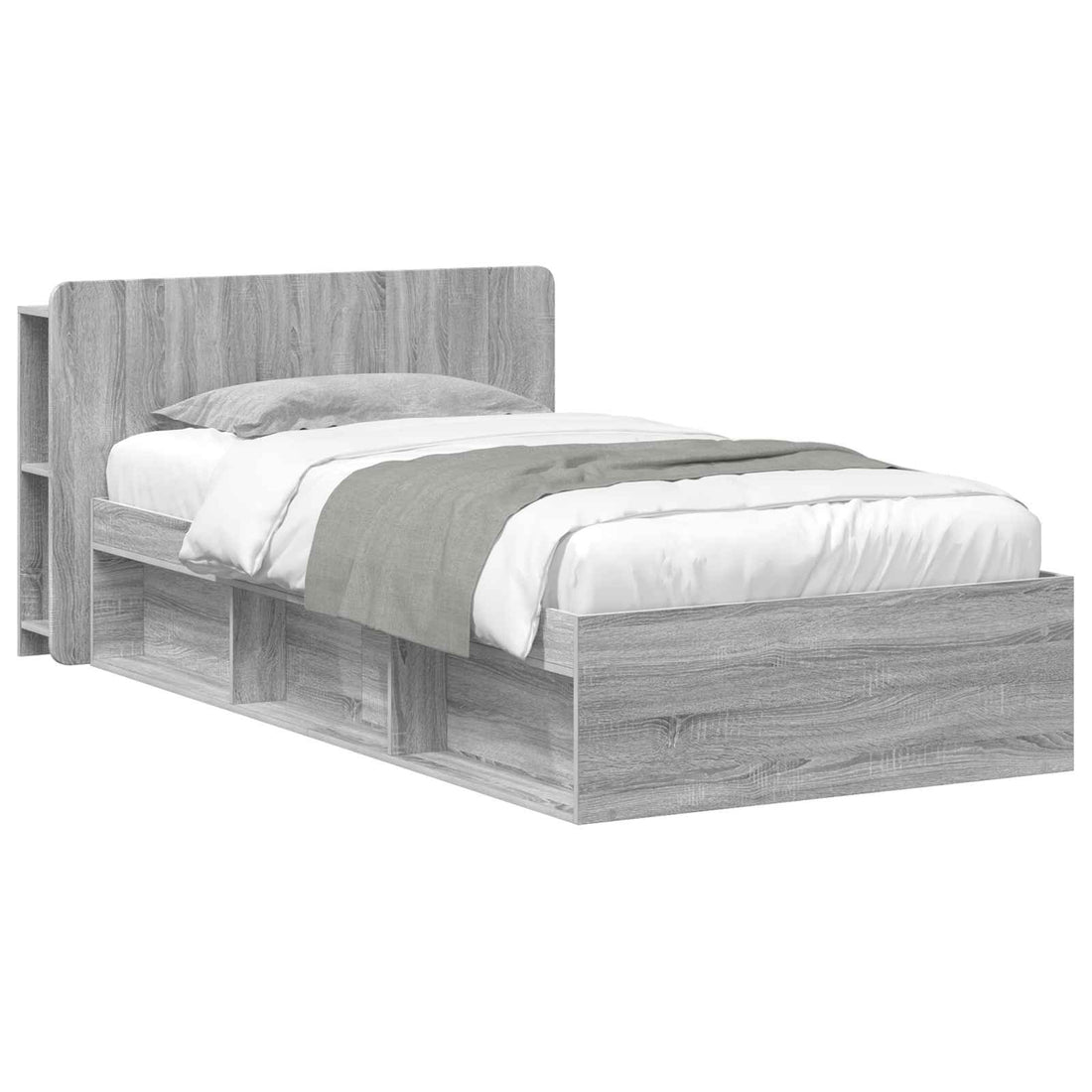 vidaXL Estructura de cama con almacenamiento Sonoma gris 80 x 200 cm