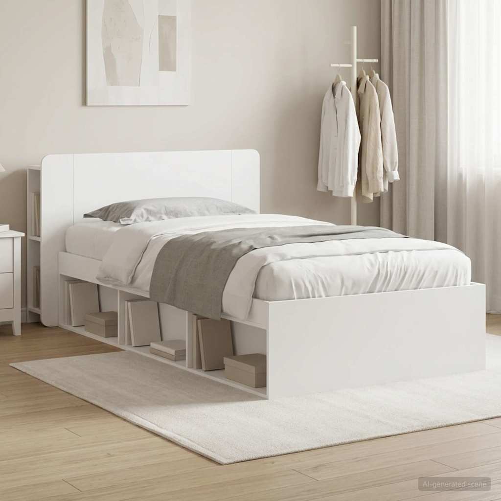 vidaXL Estructura de cama con almacenamiento Blanco 90 x 190 cm