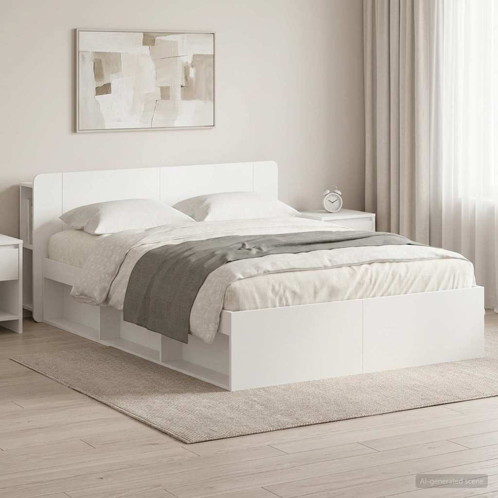 vidaXL Estructura de cama con almacenamiento Blanco 150 x 200 cm