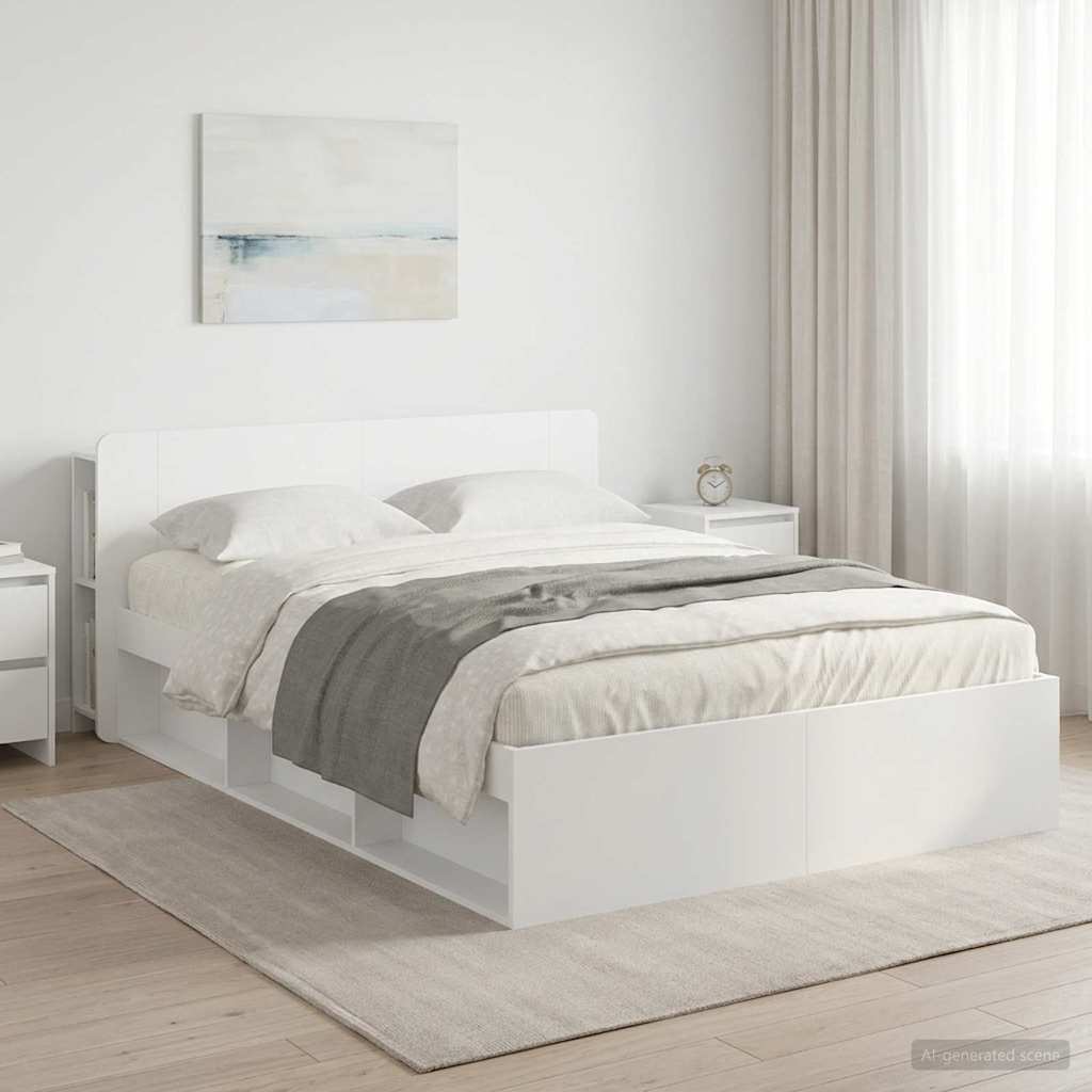 vidaXL Estructura de cama con almacenamiento Blanco 160 x 200 cm