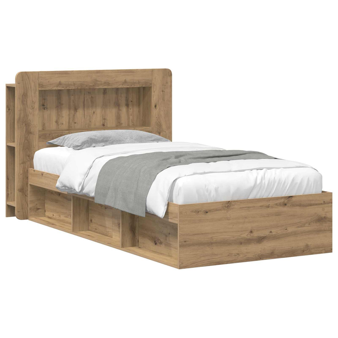 vidaXL Estructura de cama con almacenamiento Roble artisan 80 x 200 cm