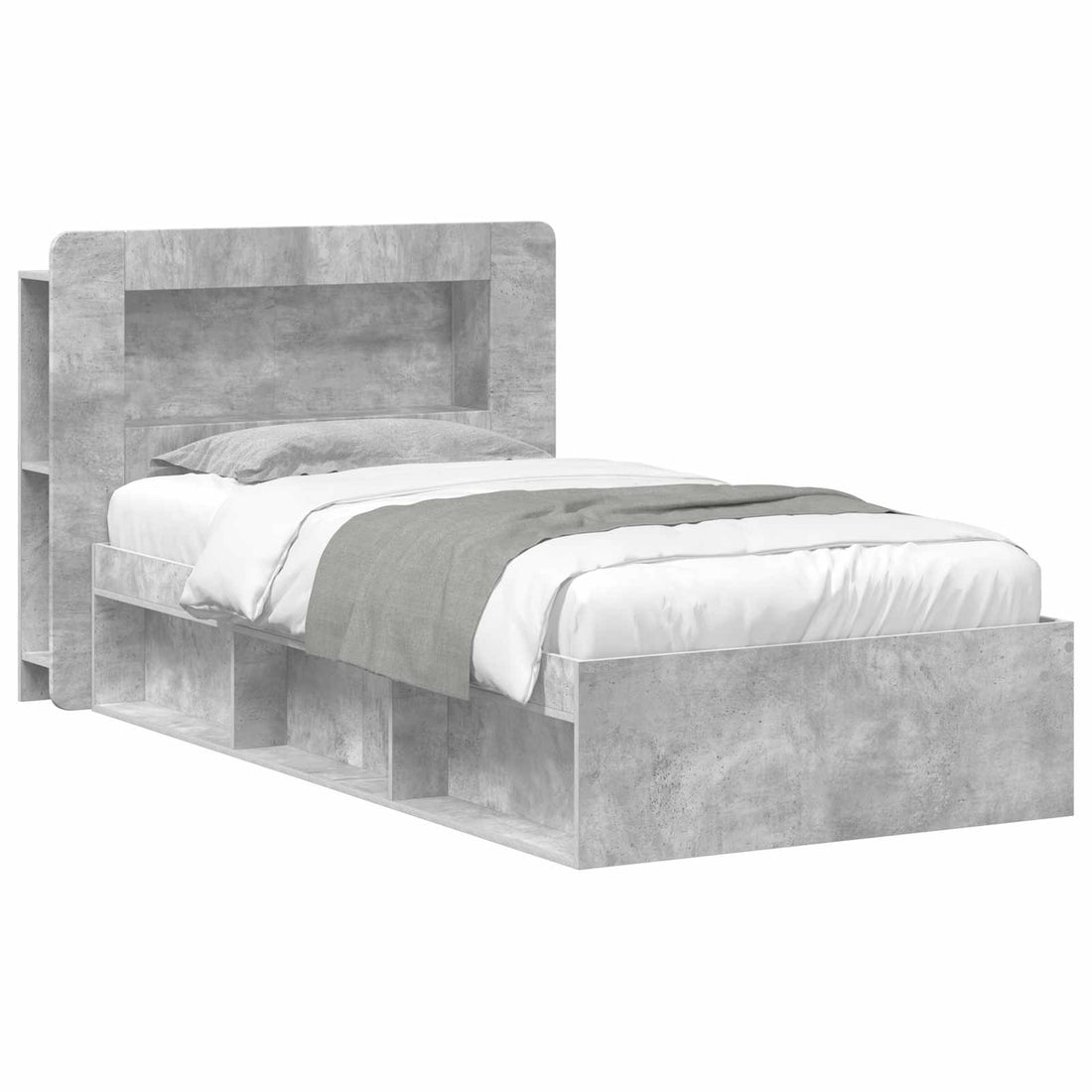 vidaXL Estructura de cama con almacenamiento Gris Hormigón 80 x 200 cm