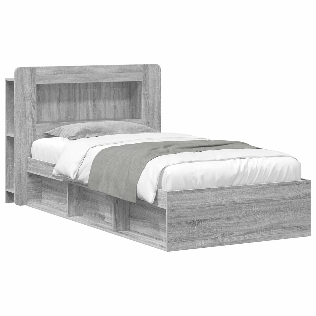 vidaXL Estructura de cama con almacenamiento Sonoma gris 80 x 200 cm