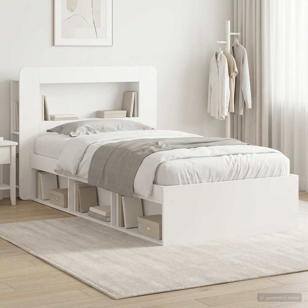vidaXL Estructura de cama con almacenamiento Blanco 90 x 190 cm