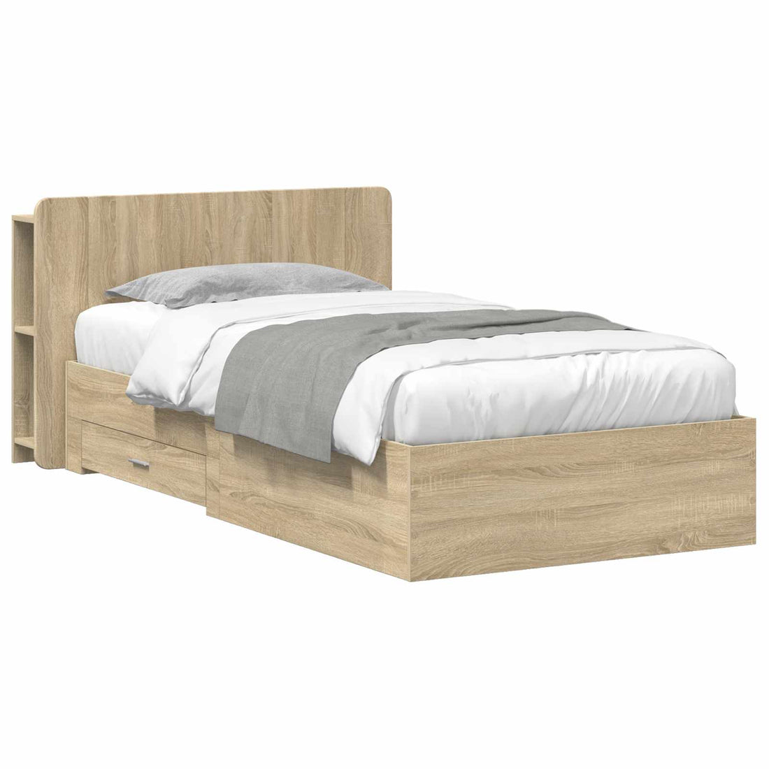 vidaXL Estructura de cama con almacenamiento Roble Sonoma 100 x 200 cm