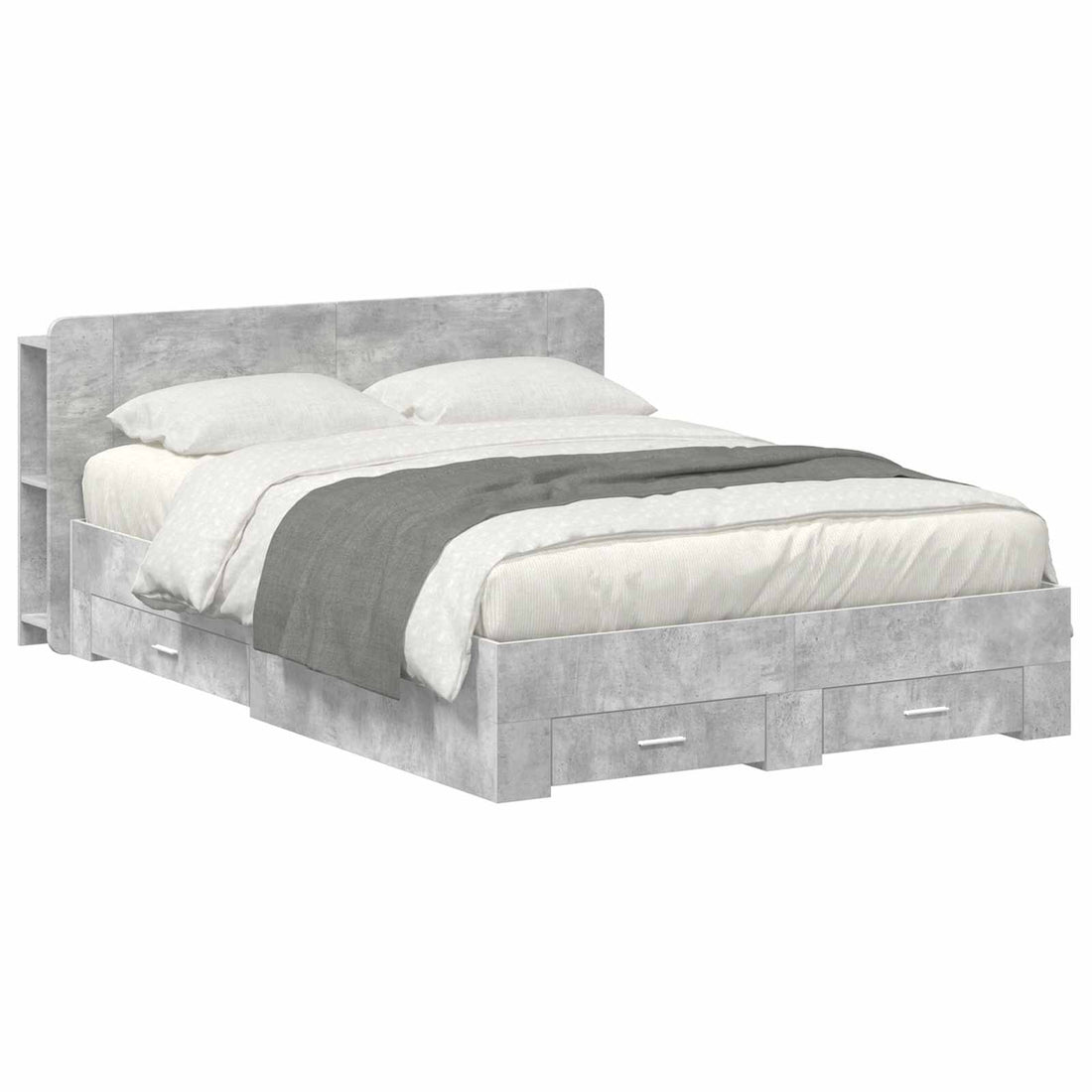 vidaXL Estructura de cama con almacenamiento Gris Hormigón