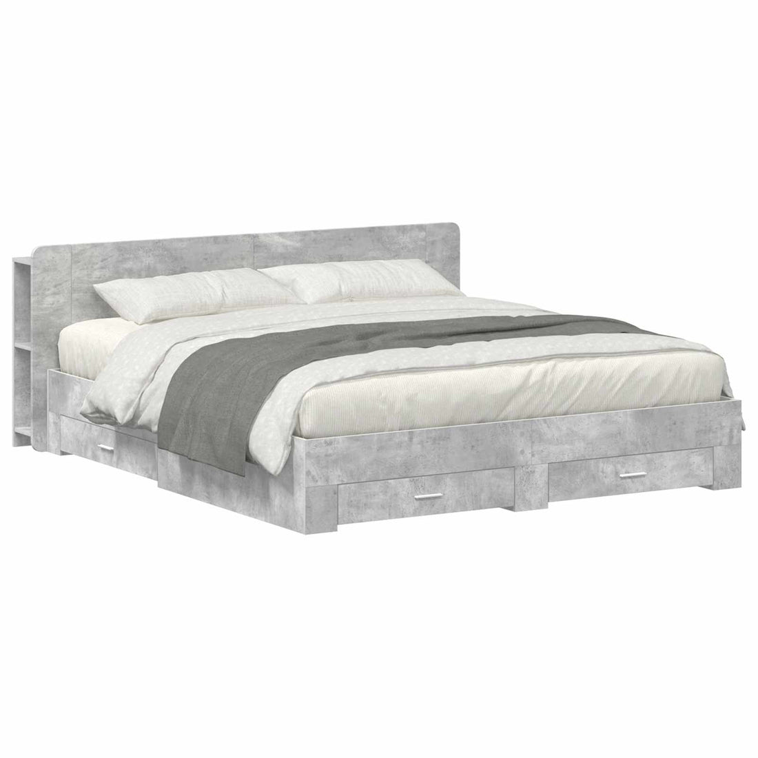 vidaXL Estructura de cama con almacenamiento Gris Hormigón