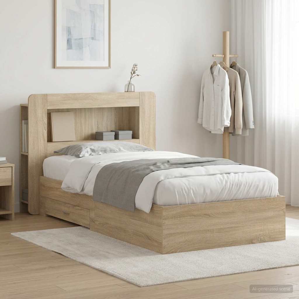 vidaXL Estructura de cama con almacenamiento Roble Sonoma 80 x 200 cm