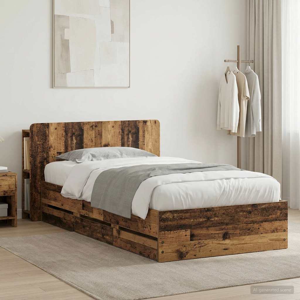 vidaXL Estructura de cama con almacenamiento y cabecero 80 x 200 cm