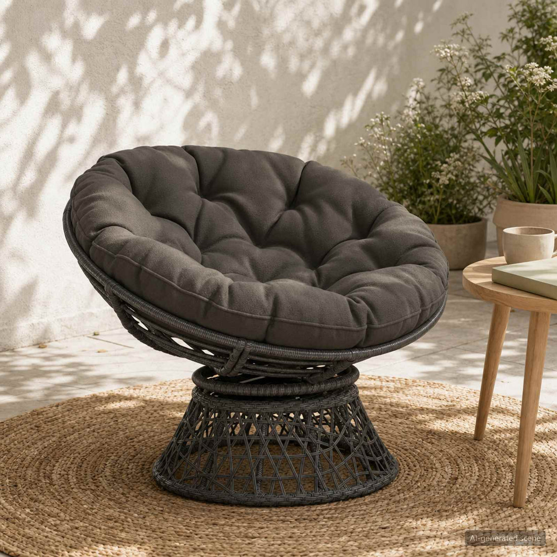vidaXL Cojín para Silla Colgante VIANEN 100% Poliéster Gris antracita
