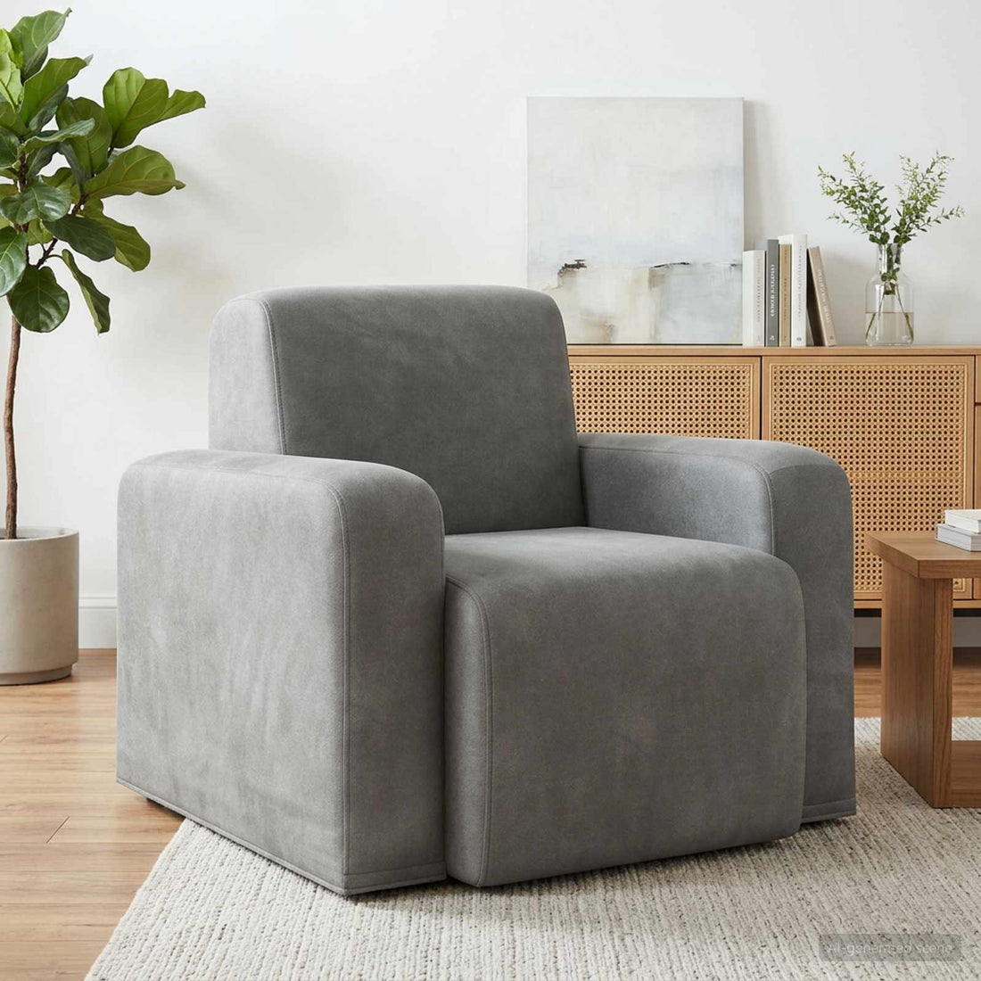 vidaXL Sillón Gris Claro Terciopelo