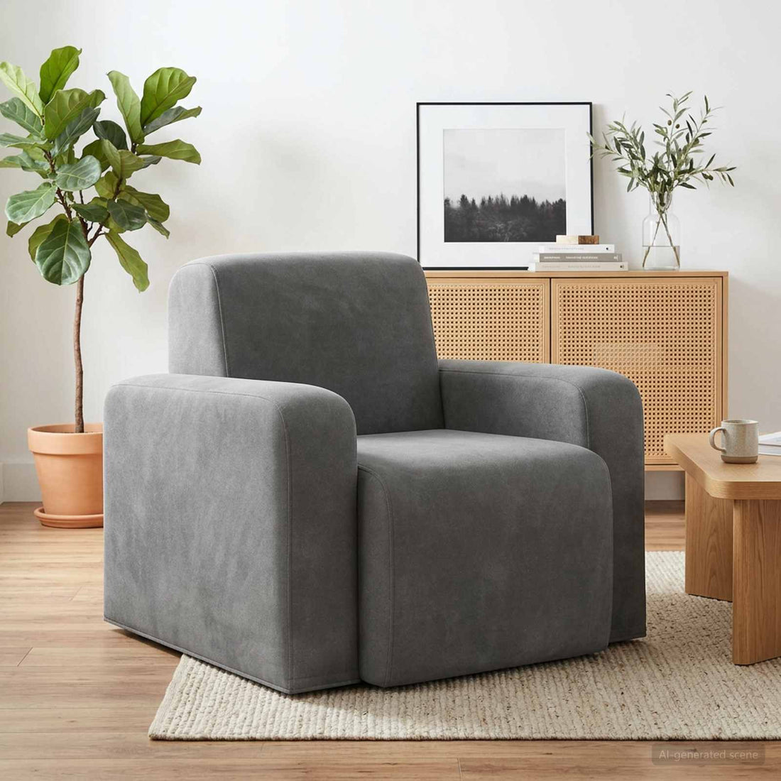 vidaXL Sillón Gris oscuro Terciopelo