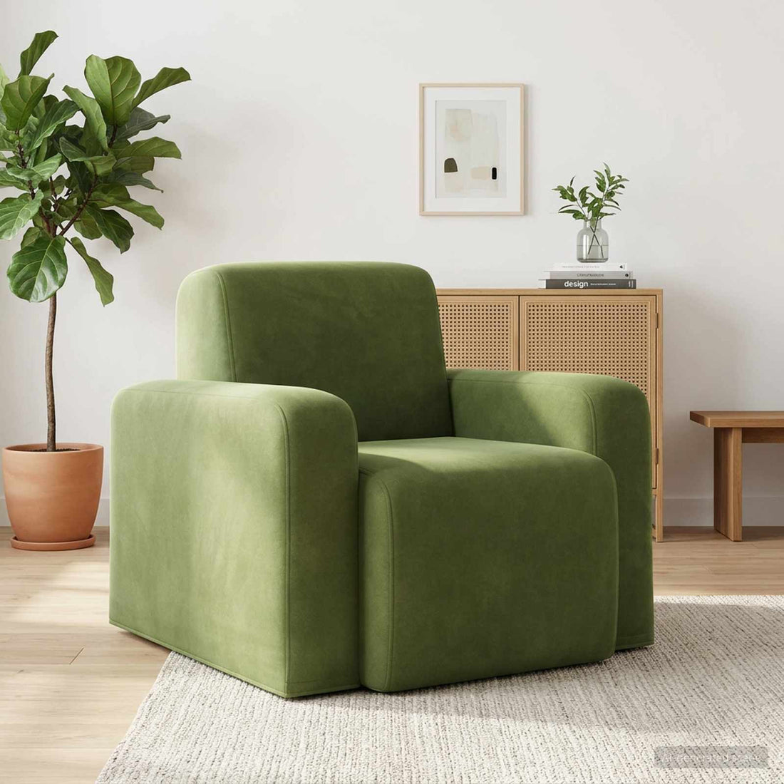 vidaXL Sillón Verde claro Terciopelo