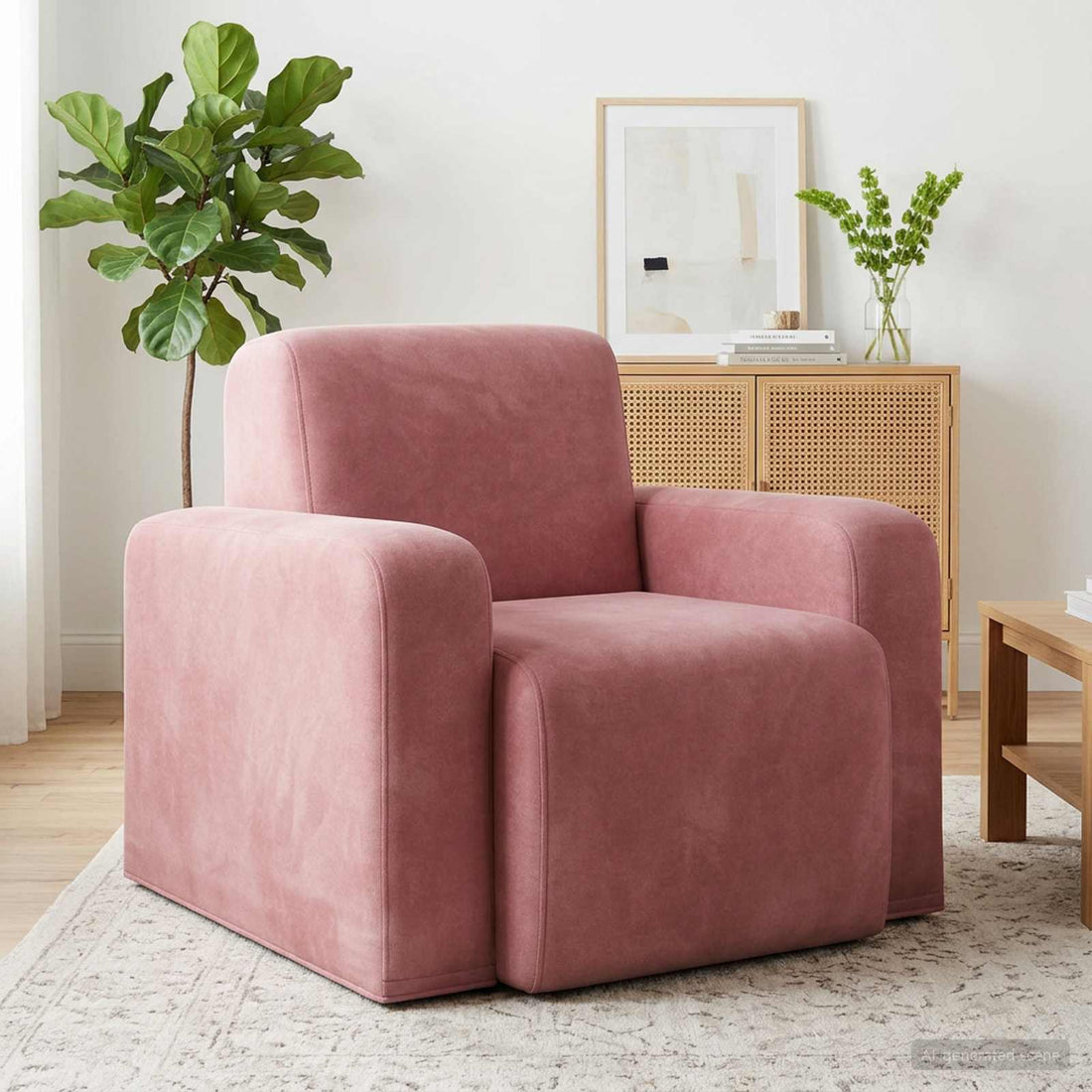 vidaXL Sillón Rosa Terciopelo