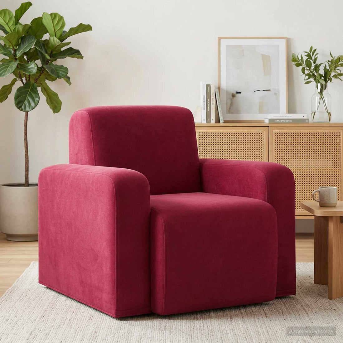 vidaXL Sillón Rojo vino Terciopelo