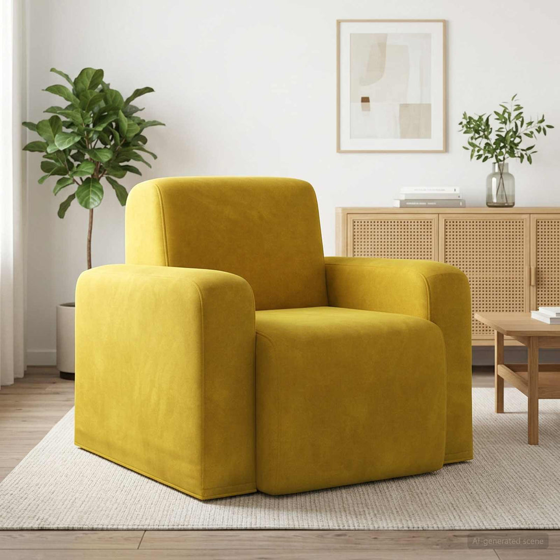 vidaXL Sillón Amarillo Terciopelo