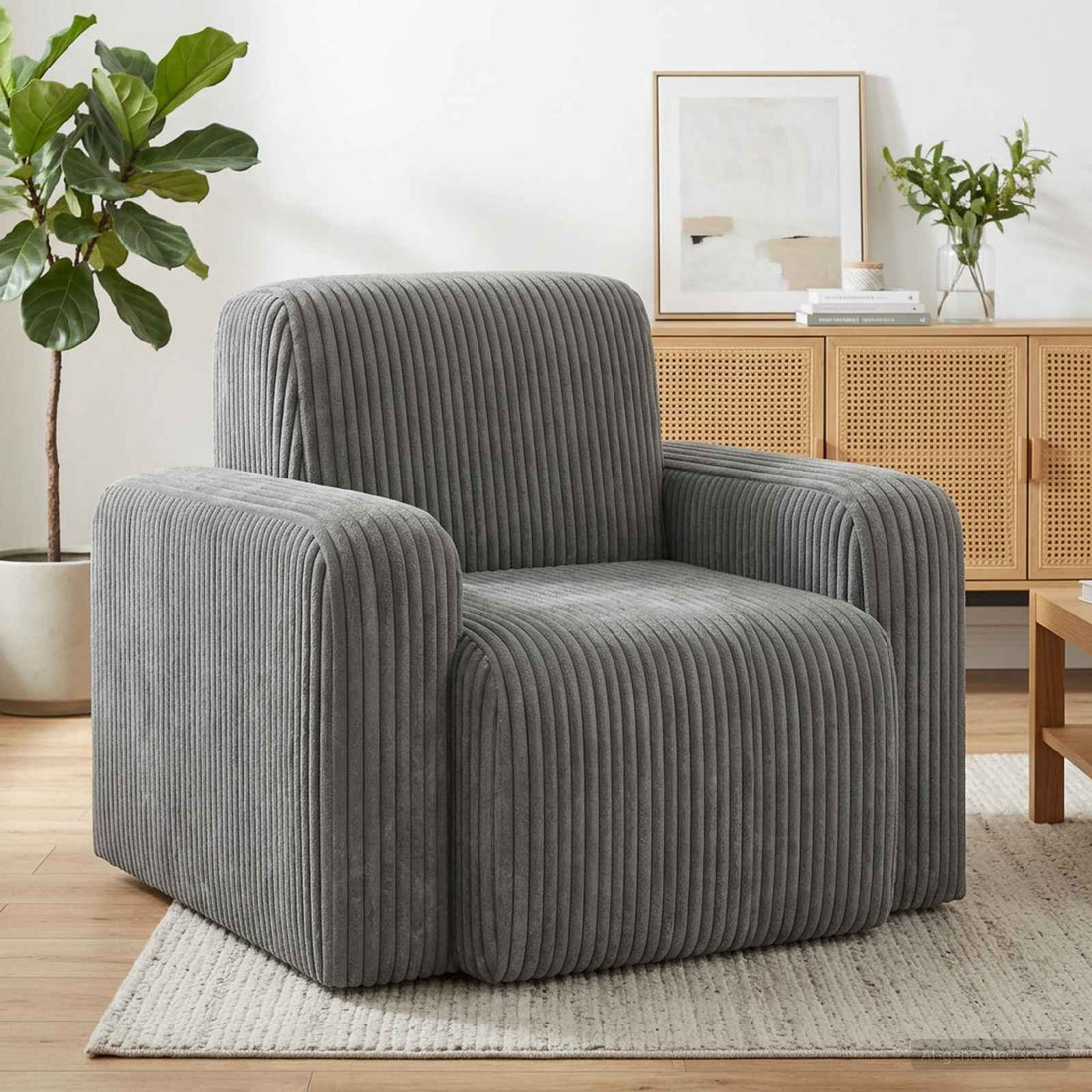 vidaXL Sillón Gris Claro pana