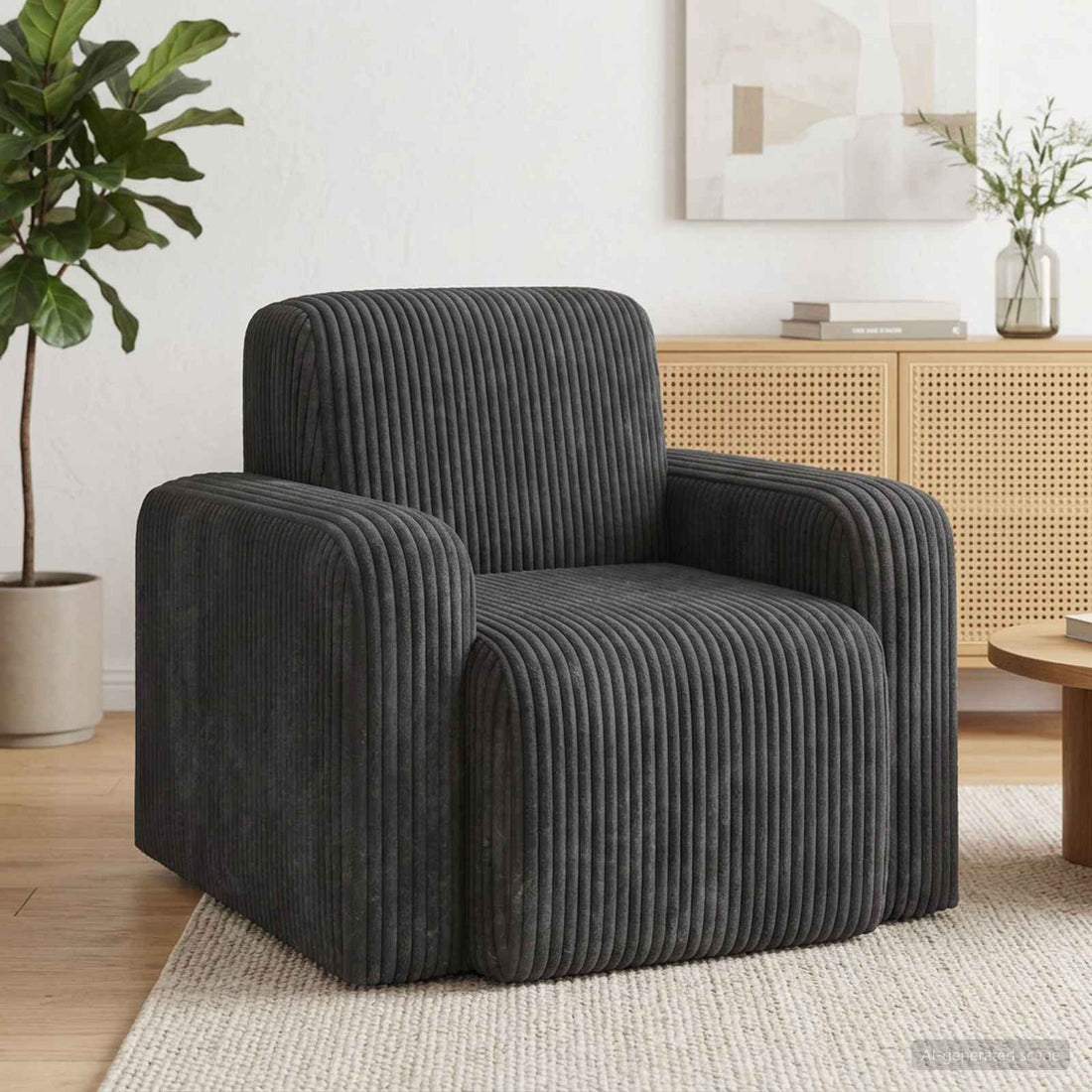 vidaXL Sillón Gris oscuro pana