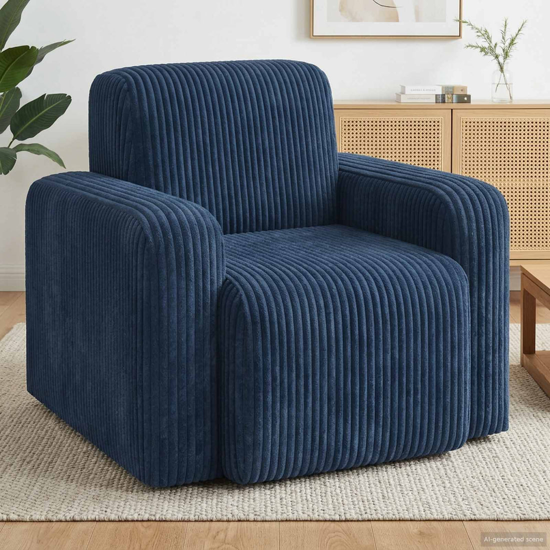 vidaXL Sillón Azul marino pana