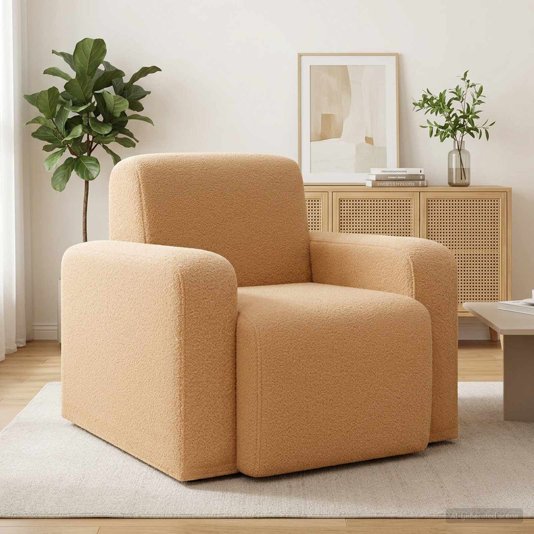 vidaXL Sillón Beige Bouclé
