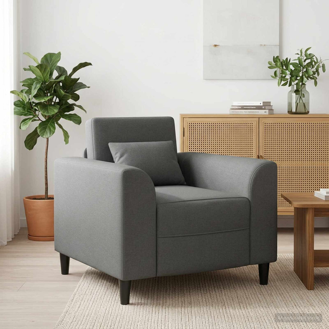 vidaXL Sillón Gris oscuro Tela