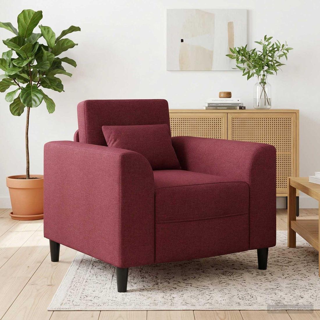 vidaXL Sillón Rojo vino Tela