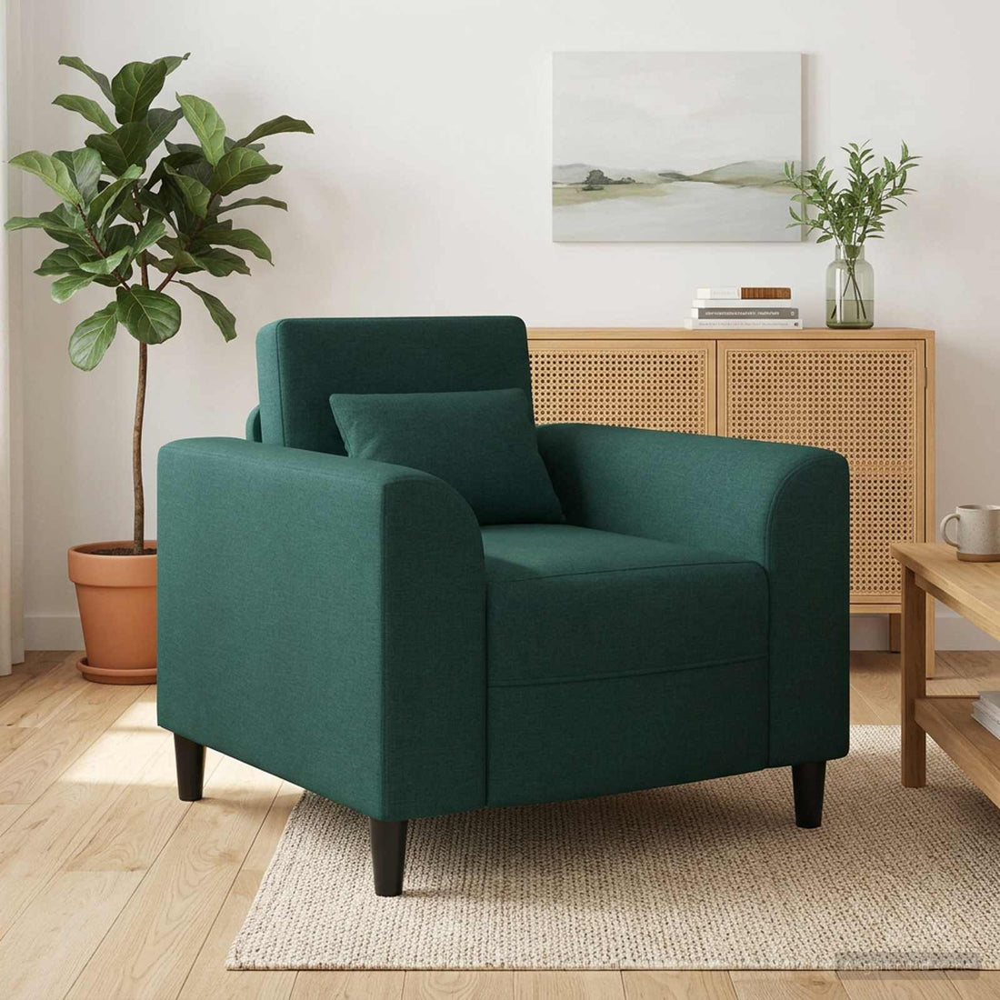 vidaXL Sillón Verde oscuro Tela